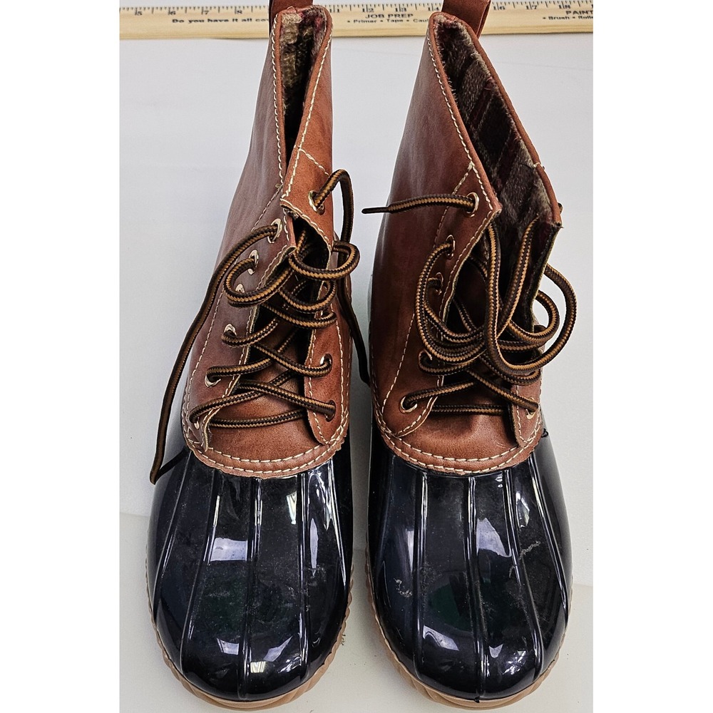 Yoki Dylan Duck Ankle Winter‎ Snow Boots Two Toned Lace Up Womens Size 8